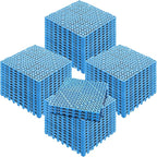 VEVOR Interlocking Tiles, 55Pcs 12 x 12 in, Soft PVC Drainage Tile Mat, Non Slip & Wear-Resistant Splicing Drainage Mat, Floor Tile Drain Holes for Restroom, Bathroom, Kitchen, Pool, Blue