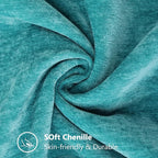 decorUhome Summer Chenille Soft Cozy Throw Pillow Covers 16x16 Set of 2, Modern Farmhouse Boho Velvet Decorative Pillow Cases with Stitched Edge for Couch Sofa Bed Home Decor, Turquoise