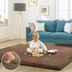 Baby Play Mat for Floor Nursery Rug Muscle Mat Area Rug Playroom Rug 59"x59" Playpen Mat Memory Foam 1.3" Thick Crawling Mat for Babies,Toddlers, Infants, Kids,Chestnut