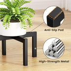 Plant Stand Holder Single Plant Riser For Indoor Outdoor Flower Pot Stand 6.1 IN Tall Metal Black