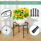 3 Pack Metal Plant Stands for Outdoor Indoor, Anti Rust Round Iron Plant Pot Shelf, Heavy Duty Flower Pot Stands for Multiple Plant, Rustproof Plant Holder, Decoration Racks for Home Garden