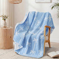WRENSONGE Throw Blanket Vertical Stripes Bowknot Blue Soft Cozy Fluffy Warm Throw for Couch Sofa Bed Camping Picnic Travel Lightweight - 50"*60"