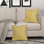 Yellow Pillow Covers 16x16 Set of 2 Vintage Floral Rustic Old Style Cute Flower Print Decorative Outdoor Pillowcases Seasonal Farmhouse Throw Cushion Case Decor for Couch Sofa Bed