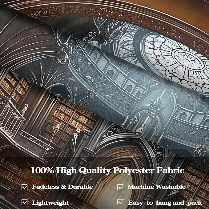 Accnicc Gothic Library Tapestry Medieval Bookshelf Tapestries Wall Hanging Goth Vintage Dark Academia Hall Book Library Backdrop Large Tapestry for Bedroom Living Room Dorm Classroom 80 x 60 inch