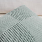 Fancy Homi 2 Packs Grey Blue Euro Decorative Throw Pillow Covers 28x28 Inch for Couch Bed Sofa, Rustic Farmhouse Boho Home Decor, Soft Corss Corduroy Patchwork Textured Square Cushion Case 71x71 cm