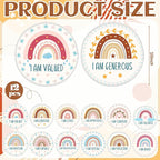 Tinideya 12 Pcs Kids Carpet Circle Seats for Class 16 Inch Round Classroom Rug Floor Cushions Soft First Day of School Educational Mat Non Slip Back to School Learning Playing Areas(Boho Rainbow)