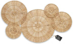 CHI AN HOME 18 Inch Boho Wall Decor – Set of 5 Woven Jute Wall Baskets, Boho Wall Art & Decorative Basket Set, Farmhouse Wall Hanging, Handwoven Wall Plates for Living Room, Bedroom – 18", 14", 11", 8", 7"