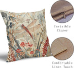 Kawani Summer Dragonfly Pillow Covers 22X22 Inch Red Floral Flower Botanical Nature Decorative Pillow Cases Set of 2 Vintage Farmhouse Throw Pillows for Cushion Sofa Couch Outdoor