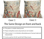 Kawani Summer Dragonfly Pillow Covers 24X24 Inch Red Floral Flower Botanical Nature Decorative Pillow Cases Set of 2 Vintage Farmhouse Throw Pillows for Cushion Sofa Couch Outdoor