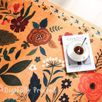 Rugcomf Round Rug 6ft Washable Circle Rug Non Slip Low Pile Boho Floral Small Circular Rug for Bedroom, Bathroom, Entryway, Kids Room, Office, College Dorm(Yellow)