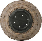 Kouboo Round Rattan Planter Basket with Handles - 11 Gallon Plastic Pot Liner with Drain Holes Included - No Saucer - Indoor and Outdoor Use