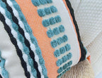 Boho Throw Pillow Covers 16x16 Aesthetic Neutral Boucle Couch Pillow Cover Rainbow Striped Decorative Accent Pillow Case for Couch Bed Sofa Farmhouse Bedroom,Modern Funky,Set of 2 Turquoise
