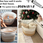 70L Large Cotton Rope Basket, Decorative Woven Blanket Storage for Living Room, Boho Toy Storage & Toy Box for Kids, Versatile Laundry Basket & Nursery Hamper for Blankets(Grey)