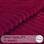 Simmore Decorative Throw Pillow Covers 20x20 Set of 2, Soft Natural Plush Flannel Double-Sided Fluffy Couch Pillow Covers for Sofa Living Room, Burgundy