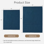 Knitted Throw Blanket 60"X80", Navy Blue Knit Throws for Bed, Super Soft Boho Chevron Blankets for Couch Sofa Chair Room Decor, Textured Decorative Farmhouse Cozy Lightweight