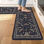 LEEVAN Anti Fatigue Mats for Kitchen Floor Non-Slip, Cushioned Kitchen Mats for Floor 2 Piece, Blue Purple Memory Foam Kitchen Mat Set, Waterproof Ergonomic Standing Mat for Bar, Office,Desk, Laundry