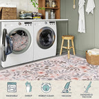 Lahome Reverie 8x10 Fall Floral Area Rugs for Bedroom, Apricot Boho Decor Washable Carpet, Non-Slip Rug for Girls Nursery, Living Room, Dorm, Apartment Decor, Cozy Retreat