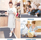 StepRite Kitchen Mats, 2PCS Kitchen Rugs, Cushioned Anti Fatigue Kitchen Mats for Floor, Non-Slip Standing Desk Mat, Waterproof Kitchen Rug Set for Kitchen, Floor, Office, 17.3"x30"+17.3"x59", Grey