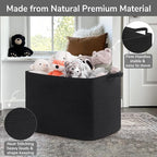 Goodpick Large Woven Storage Basket, 105L Extra Large Blanket Basket for Living Room, Bedroom, Rectangle Cotton Rope Organizer for Toy Storage, 25”x16”x16”, Black