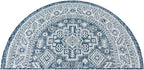 Rugs.com Outdoor Aztec Collection Rug – 2x4 Hearth Blue Flatweave-Pile Rug Perfect for Living Rooms, Large Dining Rooms, Open Floorplans