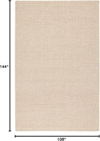 Dash & Albert Haverhill Natural Handwoven Cotton Rug, 8.5 X 11.5 Feet, Ivory Solid Pattern