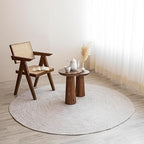 HOMEMONDE Handwoven Jute Area Rug - 3 feet Round Natural Yarn Loom Braided Rug - Eco-Friendly Boho Farmhouse Reversible Design for Bedroom, Living Room, and Kitchen (Off-White)