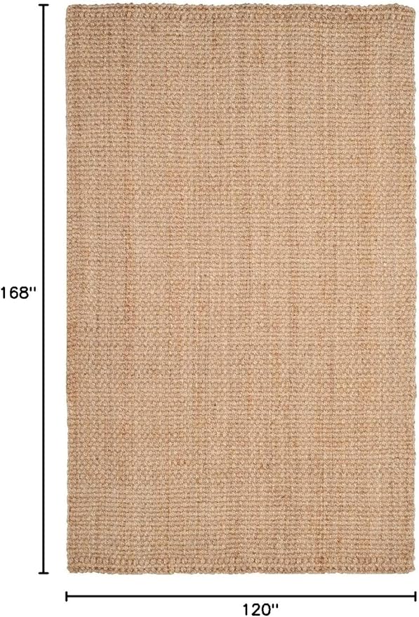 SAFAVIEH Area Rug 10x14 - Natural Fiber Collection - Large - Natural Brown, Handmade Jute, Basketweave Design (NF401A)