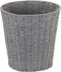 Household Essentials Woven Waste Basket, Gray Paper Rope Waste Bin for Bathroom, Bedroom, Office