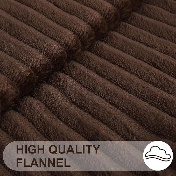 Simmore Decorative Spring Throw Pillow Covers 16x16 Set of 2, Soft Natural Plush Flannel Double-Sided Fluffy Couch Pillow Covers for Sofa Living Room, Brown
