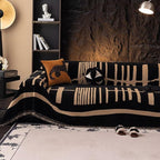 VClife Modern Couch Cover Washable Soft Couch Covers for 2 Cushion Couch Sofa, 1 PC Thick Soft Khaki Black Jacquard Sofa Cover for Sectional Couch (71"x118")