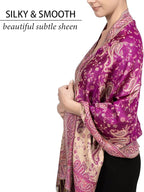 Achillea Reversible Paisley Pashmina Rave Scarf – Exotic Indian Shawls and Wraps for Evening Dresses, Festivals, All Seasons