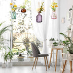 4 Pcs Stained Glass Hanging Vases Hanging Glass Planters Small Plant Terrarium Pot Containers with Rope for Garden Home Indoor Outdoor Decor, 4 Styles (Fashionable)