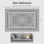 Lofus 6x9 Area Rugs for Living Room, Machine Washable Non-Slip Area Rug, Low Pile Large Rugs for Bedroom, Kitchen, Dining Room, Home Office, Vintage Oriental Print Rug, Light Grey with White