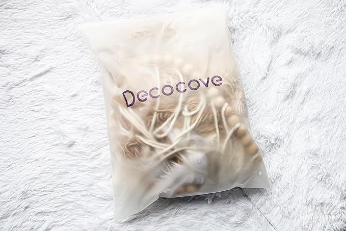 Decocove Macrame Wall Hanging - Large with Wood Beads Bohemian Decor for Bedroom, Living Room and Kitchen Warm Blush Pink 35'' x 36''