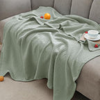 PHF 100% Cotton Muslin Blanket King Size 108"x90", 4-Layer Lightweight Gauze Throw, Breathable Cloud-Soft Minimalist Blanket for Bed, Couch, Camping & Baby, Sage Green, Ideal Gift