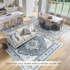 Area Rugs 2'x10' Runner Rug Non Slip Washable for Kitchen Hallway Bedroom Beside Laundry Room Bathroom Rug, Floor Carpet, Light Gray Grey White