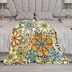 Boho Floral Throw Blanket Vintage Colorful Flowers Bohemian Print Mandala Blanket for Sofa Bed Couch Chair Or Dorm 30"x40"