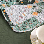 Exclusivo Mezcla 50"x 60" Quilted Throw Blanket- Microfiber Quilt Throw with Boho Patchwork Pattern, Reversible Green Versatile Lap Quilt for All Seasons, Lightweight Throws for Bed/Couch/Sofa