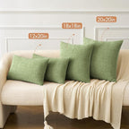 MIULEE Pack of 2 Couch Throw Pillow Covers 20x20 Inch Spring Soft Sage Green Chenille Pillow Covers for Sofa Living Room Solid Dyed Pillow Cases