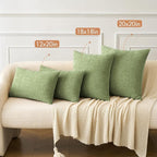 MIULEE Pack of 2 Couch Throw Pillow Covers 24x24 Inch Spring Soft Sage Green Chenille Pillow Covers for Sofa Living Room Solid Dyed Pillow Cases