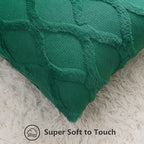 decorUhome Spring Throw Pillow Covers 16x16 Inch Set of 2, Soft Plush Faux Fur Wool Green Accent Couch Pillow Covers for Modern Farmhouse Bed Sofa Living Room