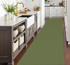 EARTHALL Runner Rug 3x16 Ft Washable Runners for Hallways Extra Long Woven Non Slip Entryway Runner Braided Kitchen Runner Indoor Outdoor Carpet Runners for Hotels, Hall, Stair, Green
