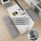 Kitchen Mat 1 PCS, Cushioned Non Slip Rugs for Kitchen Floor, Absorbent Runner Comfort Standing Mats Washable for Kitchen, Office, Home (Grey, 17.3"x47")