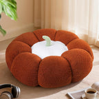 24 Inch Pumpkin Floor Cushion – Large Plush Round Pillow Seat for Living Room, Meditation, Reading & Relaxation – Versatile Seating, Back Support & Pet Bed - Cozy Aesthetic Home Deco