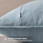 MIULEE Decorative Linen Euro Sham Pillow Covers 28x28 Inch Blue Grey Boho Farmhouse Neutral Couch Throw Pillows for Bed Pack of 2 Accent Modern Pillowcase Sofa Livingroom Home Decor