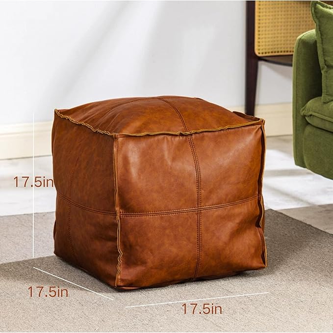 Ottoman Footstool Bean Bag Ottoman Stuffed Animal Storage Bean Bag Leather Bean Bag Chair (No Filler)
