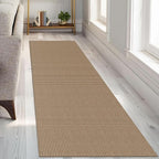 KOZYFLY Runners for Hallways 3x8 ft Washable Kitchen Runner Non Slip Rubber Backed Hall Runners Cotton Entryway Runner Rugs Floor Carpet for Indoor Backdoor Bedroom Kitchen, Tan/Orange/Brown