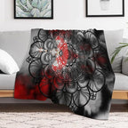 Black Red Mandala Throw Blanket Abstract Yellow Red Black Boho Floral Modern Blanket for Sofa Bed Couch Chair Or Dorm 60"x80"