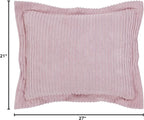 Better Trends Jullian Collection is Super Soft and Light Weight in Bold Stripes Design 100% Cotton Tufted Unique Luxurious Machine Washable Tumble Dry, Standard Sham, Pink