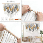 KHOYIME Large Macrame Wall Hanging Boho Woven Tapestry, Chic Modern Home Decor Bohemian Farmhouse Handmade Leaf Feather Wall Art Decorations for Living Room Bedroom Nursery Dorm Backdrop 39"W X 29.5"L
